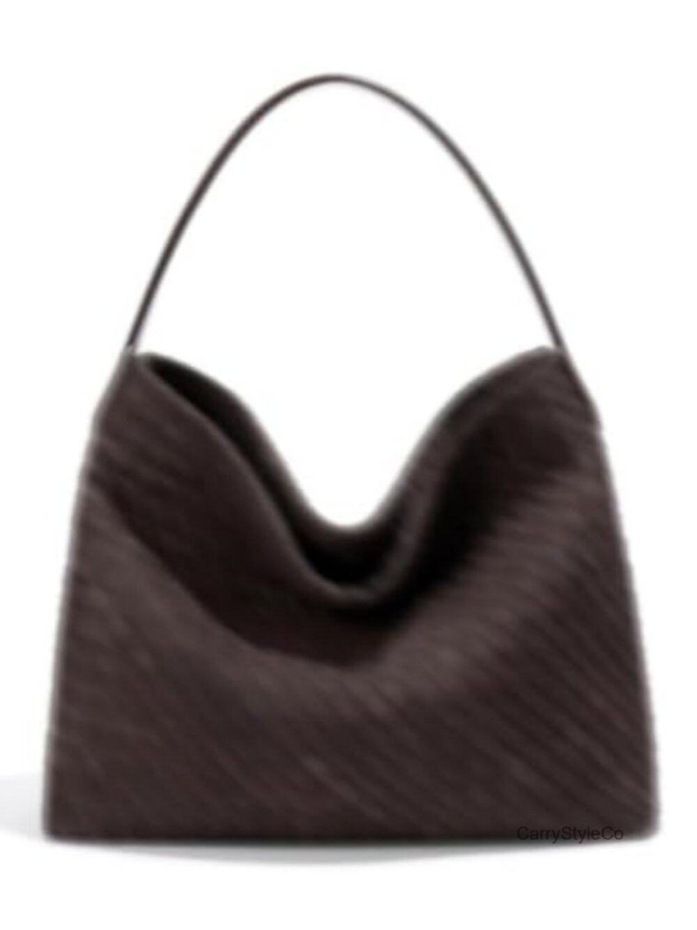 Faux Suede Woven Hobo Bag Slouchy Shoulder Satchel Tote Handbag